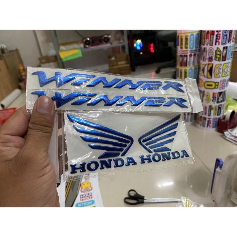 Combo cặp Tem winner và cánh chim honda xanh