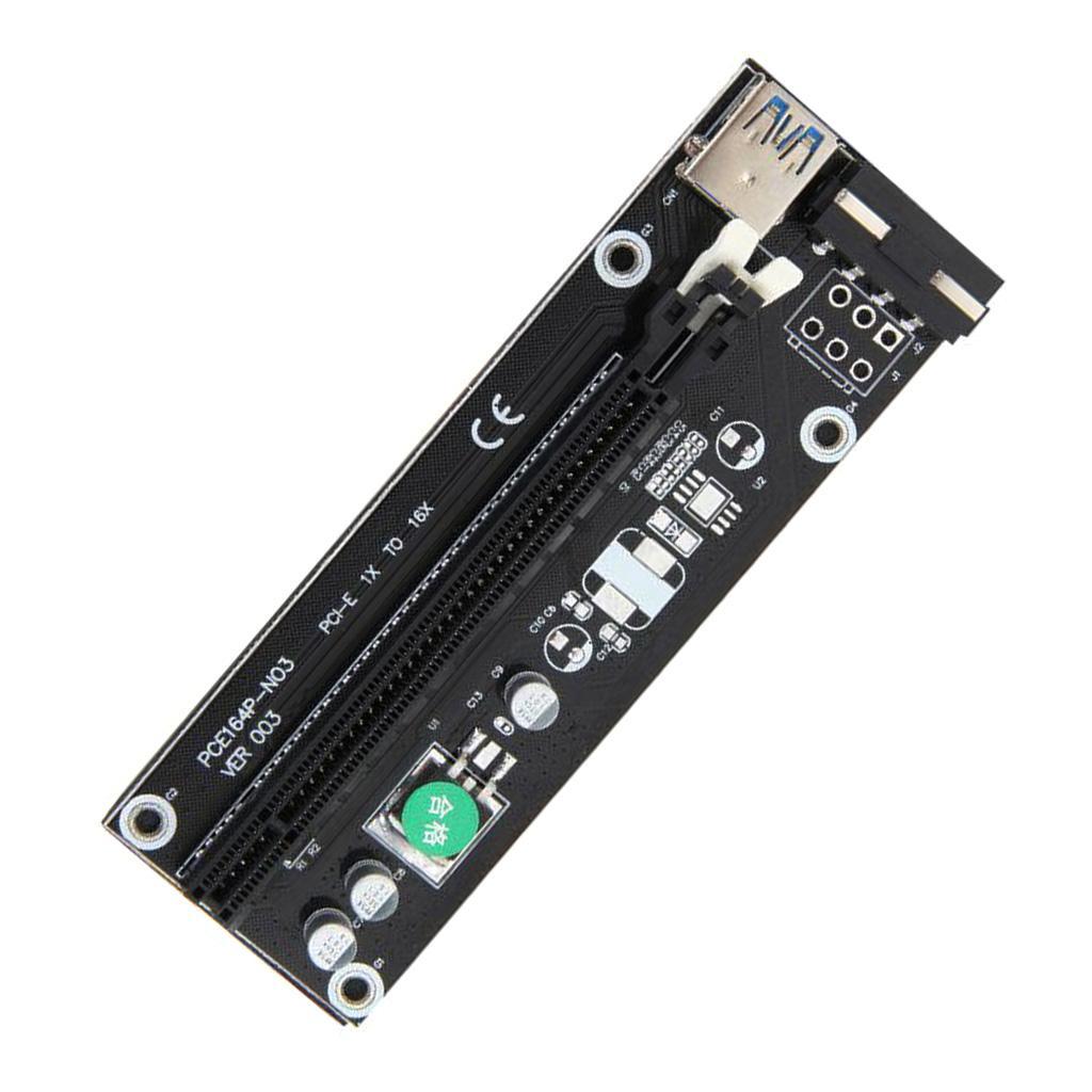 USB 3.0 PCI-E Express 1x to16x Extender Riser Board Card Adapter SATA Cable