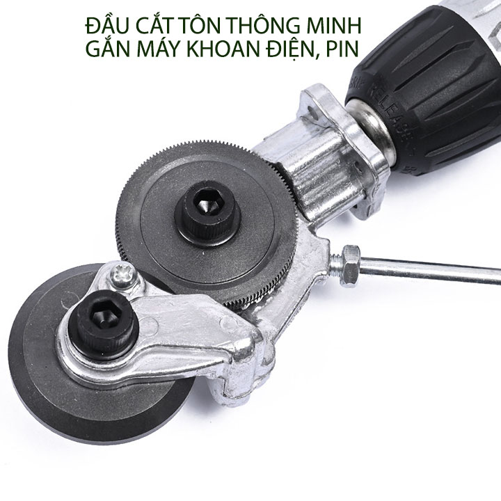 Đầu chuyển đổi cắt tôn thế hệ mới, biến máy khoan vít điện 220V, khoan pin thành máy cắt tôn