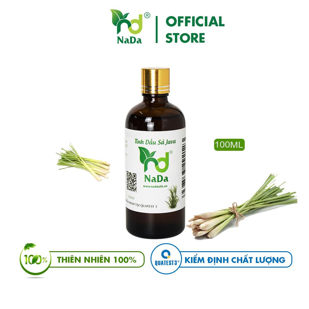 Tinh dầu Sả Java nguyên chất Nada | Kiểm định QT3 | Khử mùi, Sát khuẩn, Tạo hương, Giảm stress