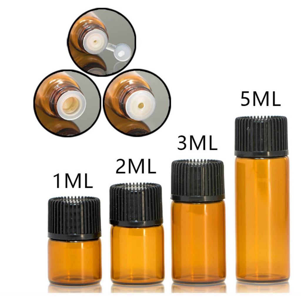 BỘ 10 LỌ THỦY TINH NHỎ 1ML/2ML/3ML/5ML DÙNG CHIẾT TINH DẦU