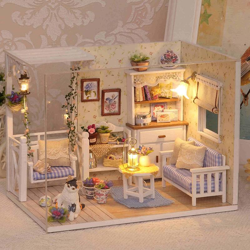 Mô hình nhà búp bê DIY Doll House Miniature_ KITTEN DIARY_TẤM CHE BỤI + KEO