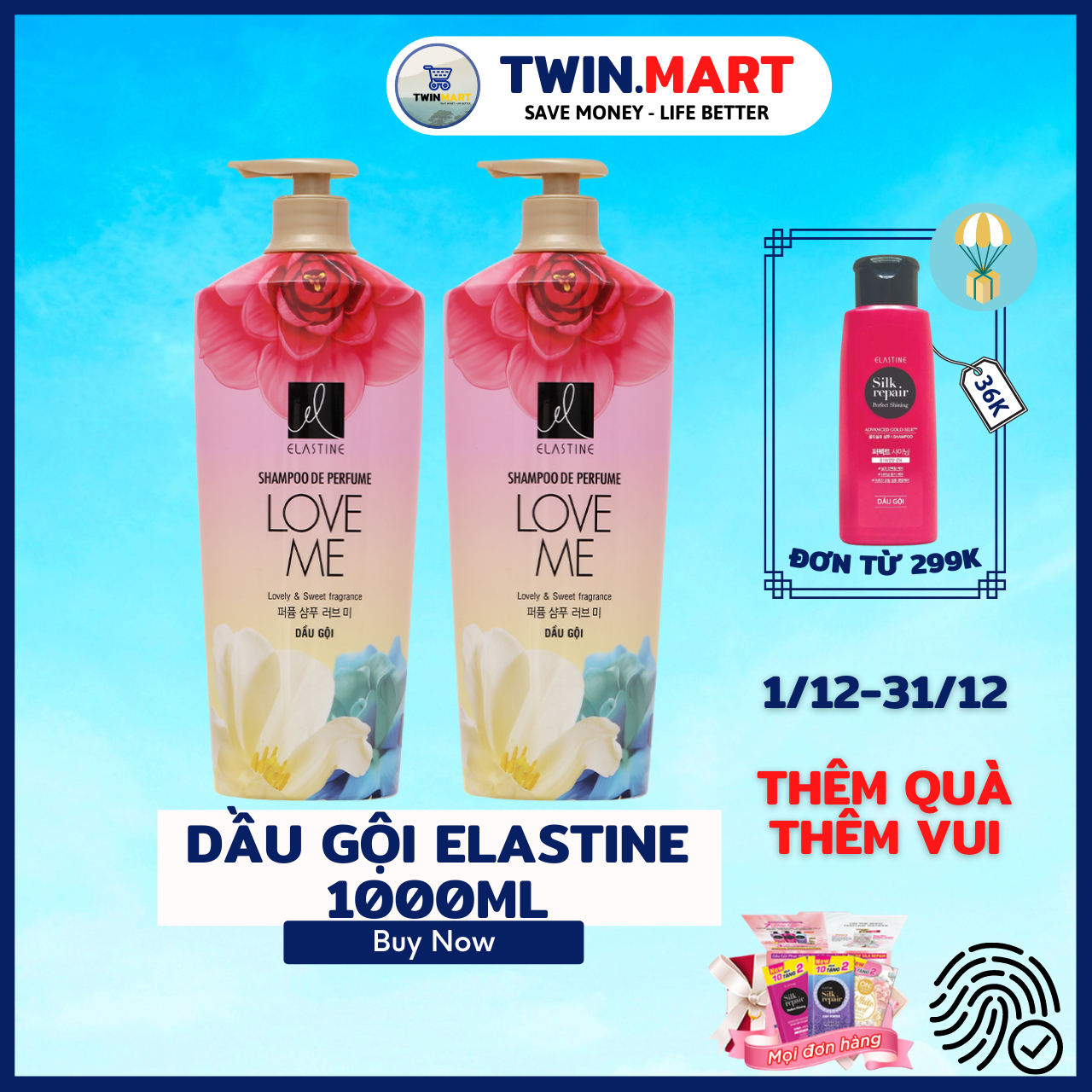 Date xa Dầu gội Elastine hương nước hoa - Hàn Quốc - hương Love Me 1000ml