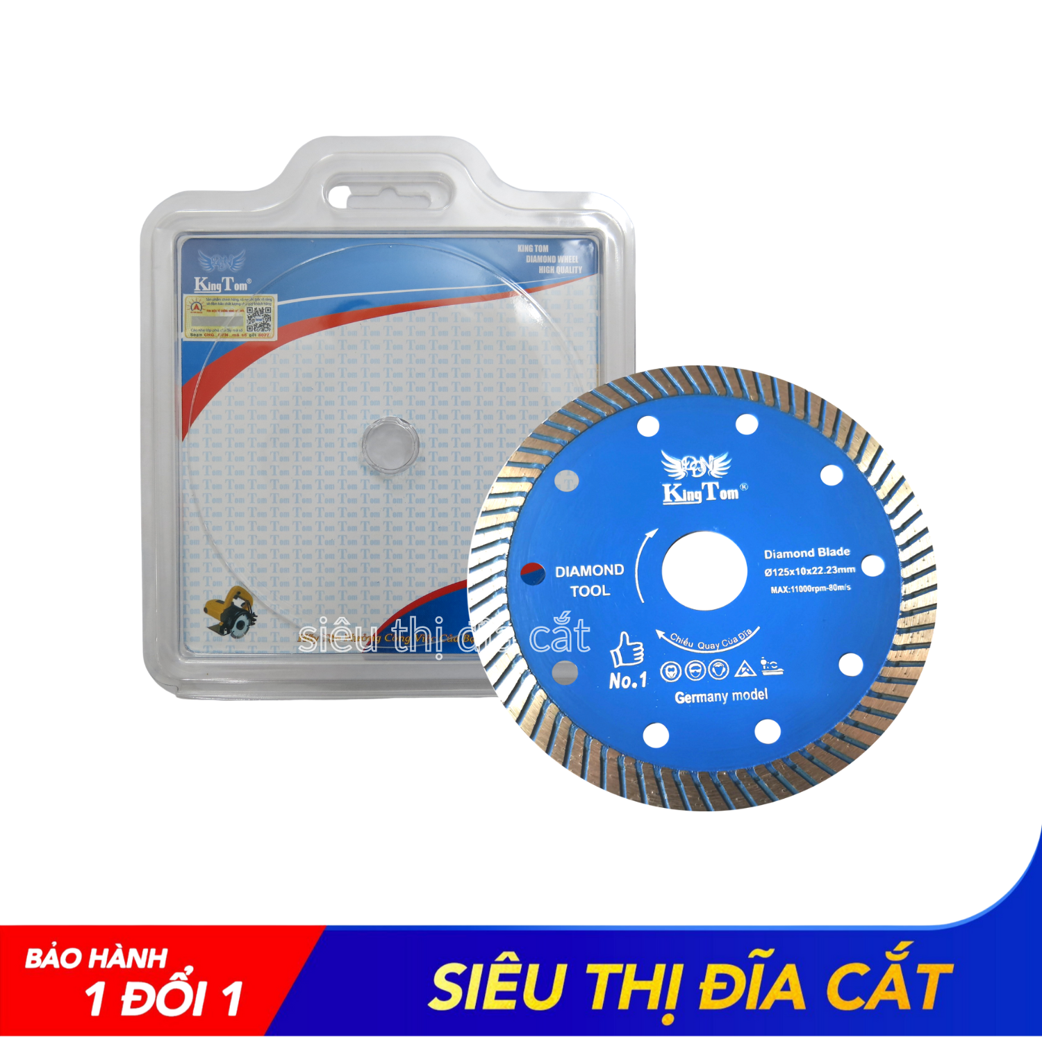 Lưỡi Cắt Đa Năng 125mm KingTom - Chuyên Đá Cứng, Gạch Bóng Kiếng