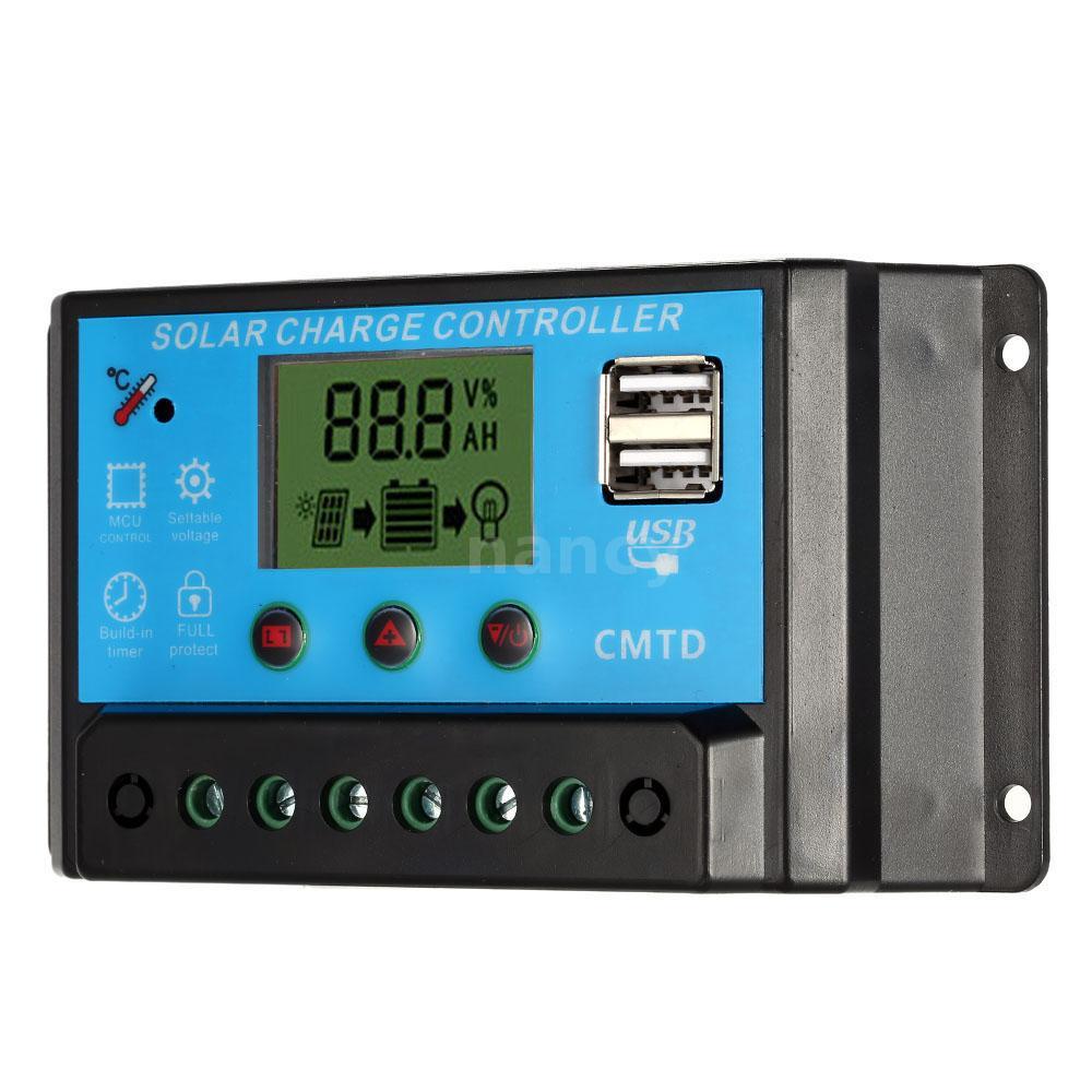 Bộ Điều Khiển Sạc Năng Lượng Mặt Trời 20a 12.6v Lcd Sự Bảo Vệ