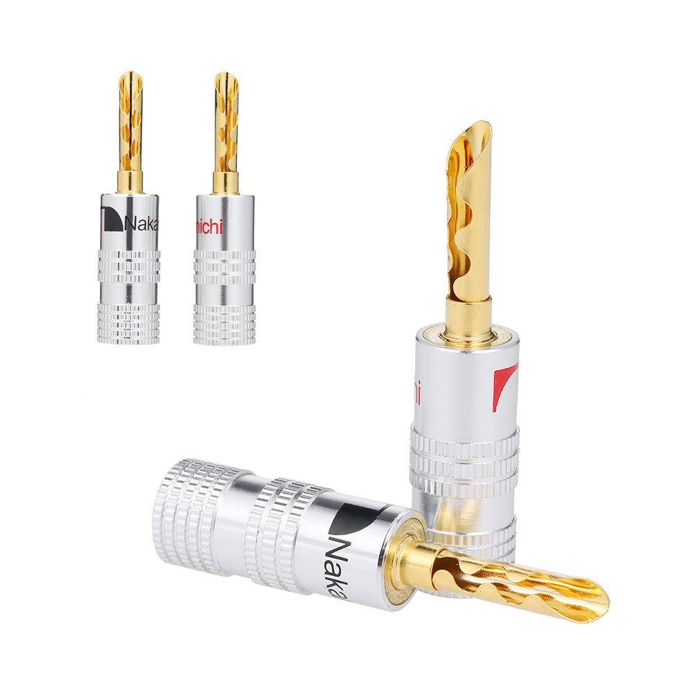 Bộ Khuếch Đại Âm Thanh Đầu Cắm Chuối Bằng Đồng Mạ Vàng 24K 4mm, Màu Đen & Đỏ