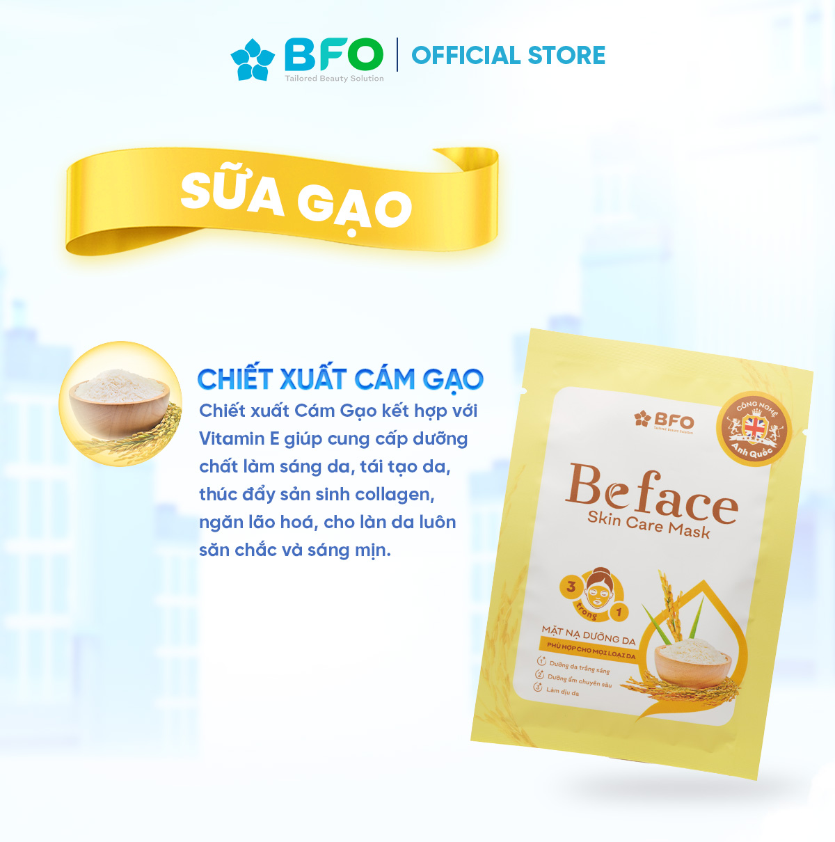 Hộp mặt nạ dưỡng da Beface Chiết Xuất Thành Phần Thiên Nhiên 10 miếng