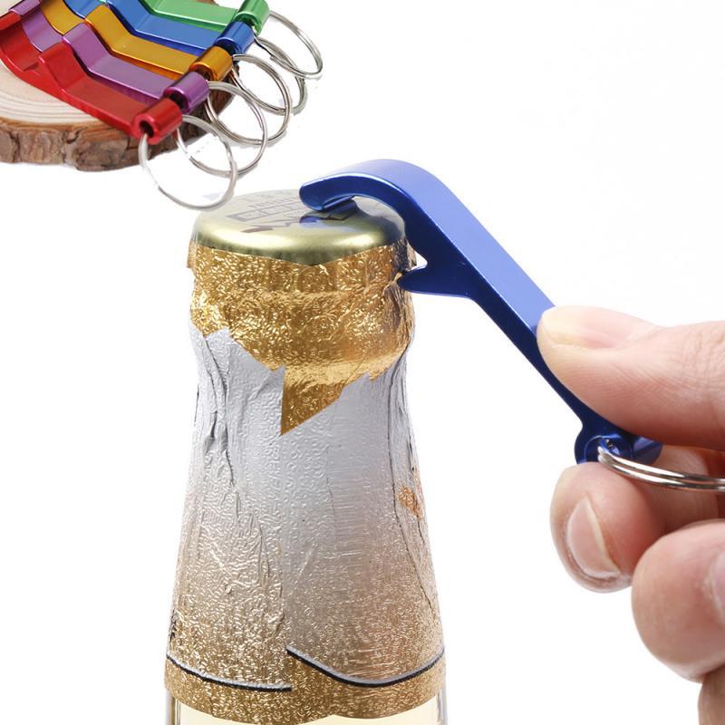 Portable 4 In 1 Bottle Opener Key Ring Chain Keyring Wine Corkscrew Keychain Metal Beer Bar Tools Kitchen Gadgets Bottle Opener