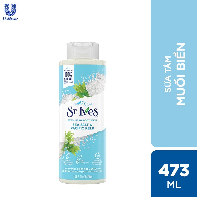 Sữa Tắm Tẩy tế Bào Chết St. Ives Muối Biển Purifying Sea Salt Exfoliating Body Wash 400ml