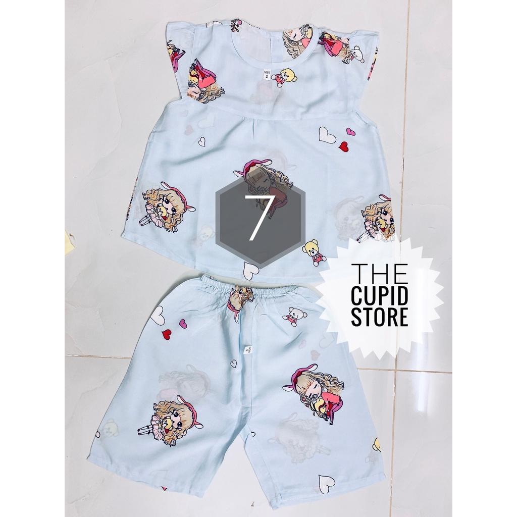 Đồ bộ chất liệu tole lanh 2 da loại 1 cho bé gái từ 16-18 kg - The Cupid Store