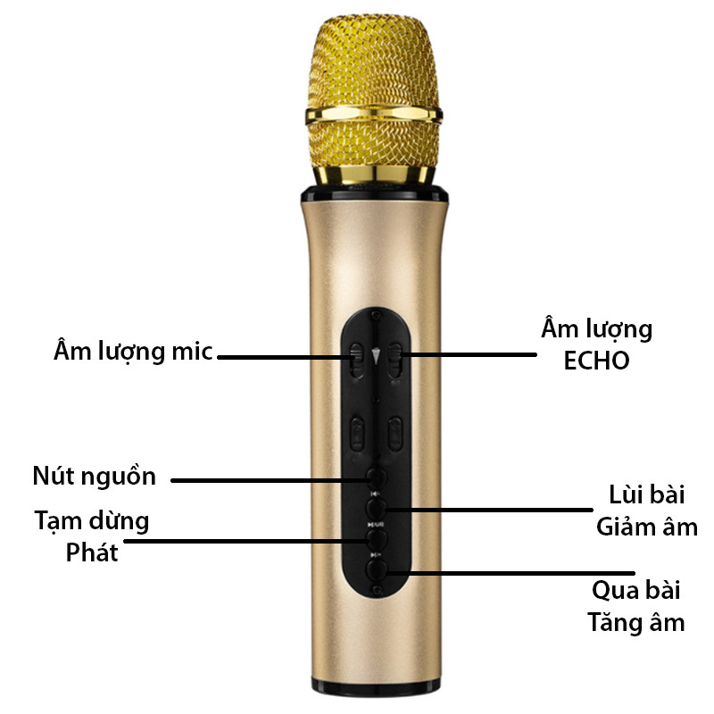 Micro Hát Karaoke K6L Hệ Thống Âm Thanh HIFI Chuyên Nghiệp- Hàng Chính Hãng PKCB