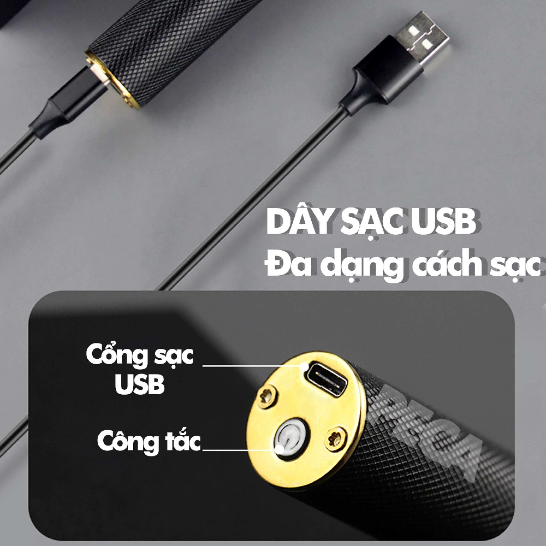 Tông đơ chấn viền cao cấp KEMEI KM-1971A sử dụng sạc USB tiện lợi, nhỏ gọn dùng để điêu khắc tóc, tatto, cạo viền, cạo trắng tóc