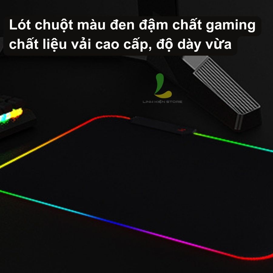 Lót chuột gaming có đèn RGB - Luminous mouse pad kích thước 250x350 phù hợp mọi loại thiết bị chuột