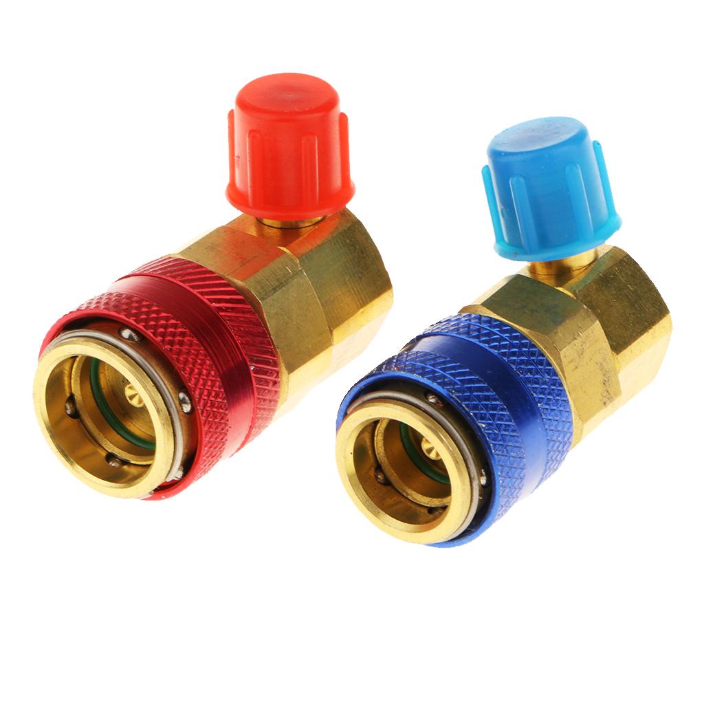 Cặp HVAC 1/4 R134a Hi Không Khí Thấp Điều Kiện Đầu Nối Nhanh Adaptors Khớp Nối Bộ