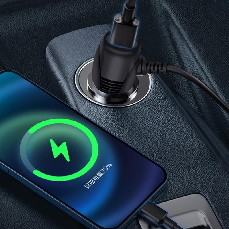 Bộ sạc xe hơi USB của XXUD Mini cho bộ chuyển đổi nguồn cung cấp cáp dẫn đầu cam cam 12V-24V