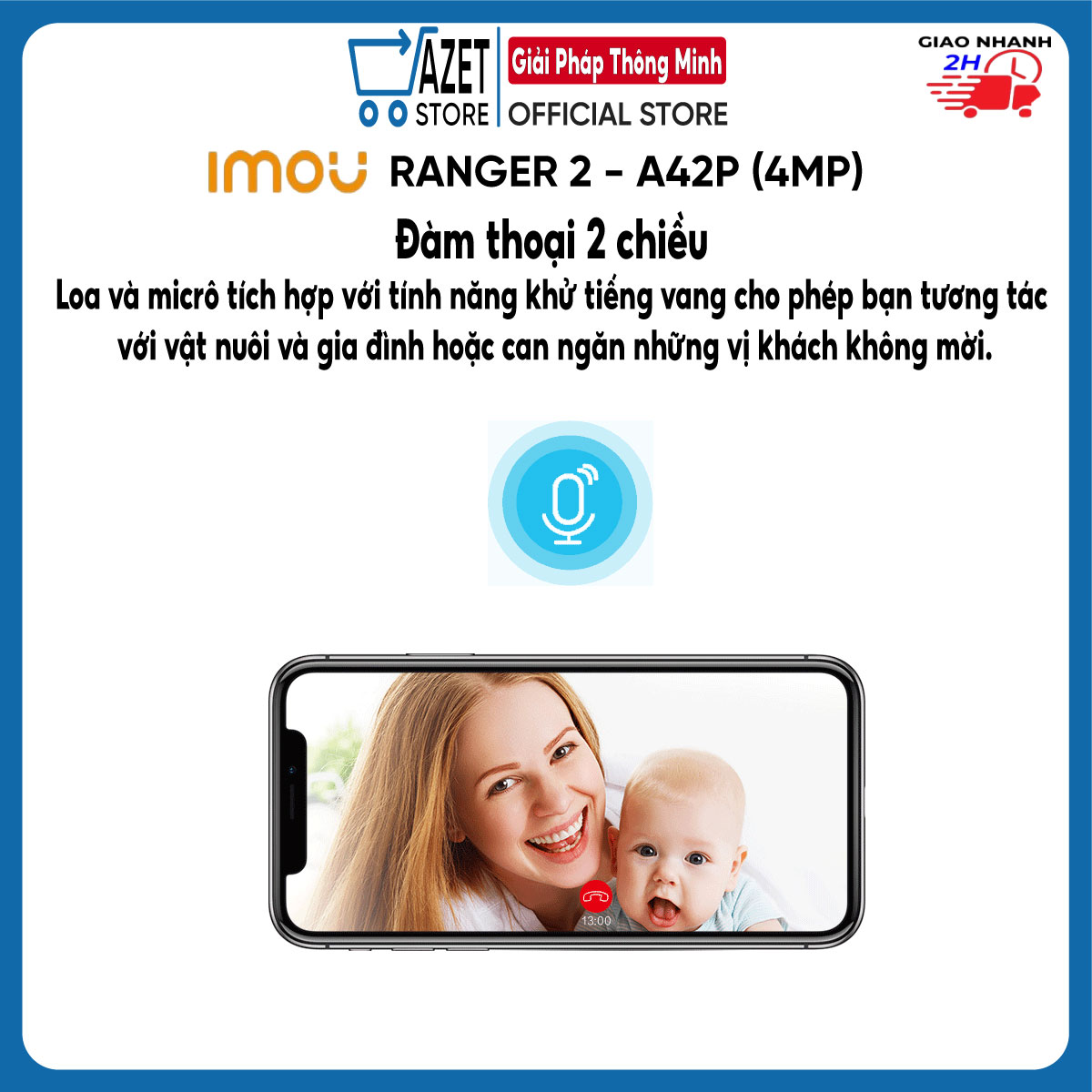 Camera ip wifi imou ranger A42P 4M Quad HD (2K ) A22EP | Full HD 1080P | phiên bản mới xoay 360 | hàng chính hãng | bảo hành 2 năm