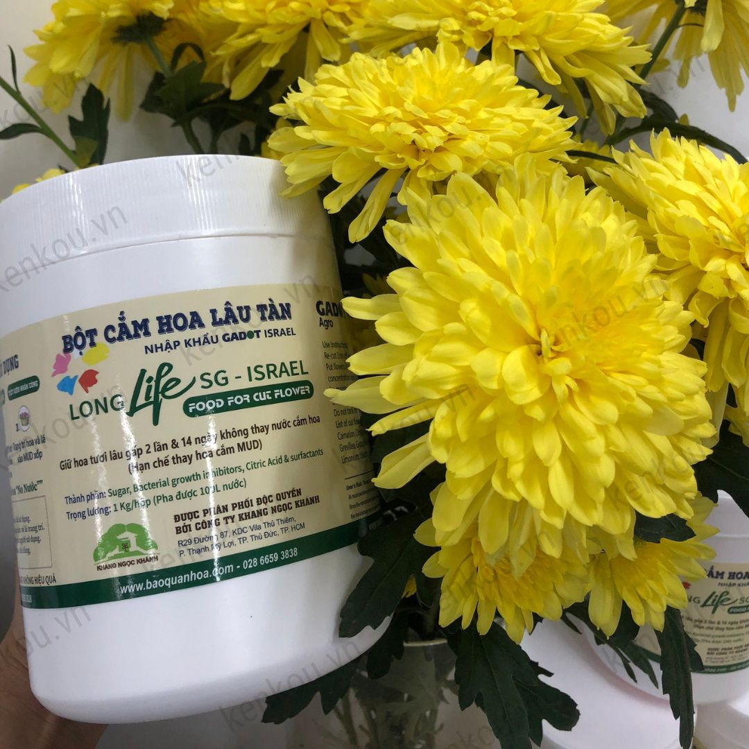 Dưỡng hoa tươi lâu Lọ 1kg hiệu Long life Israel dưỡng hoa tươi dùng cho shop hoa