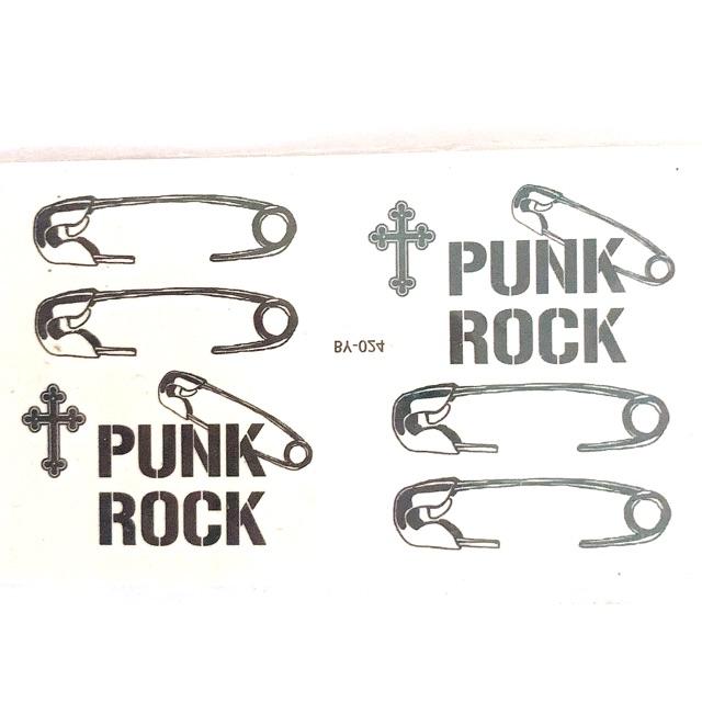 Hình xăm dán chữ kí punk rock 10x6cm