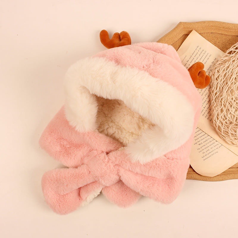Mũ lông tuyết sừng hươu cực mềm, ấm và đáng yêu cho bé từ 3- 7 tuổi, nón lông tuyết mẫu mới nhất cho bé