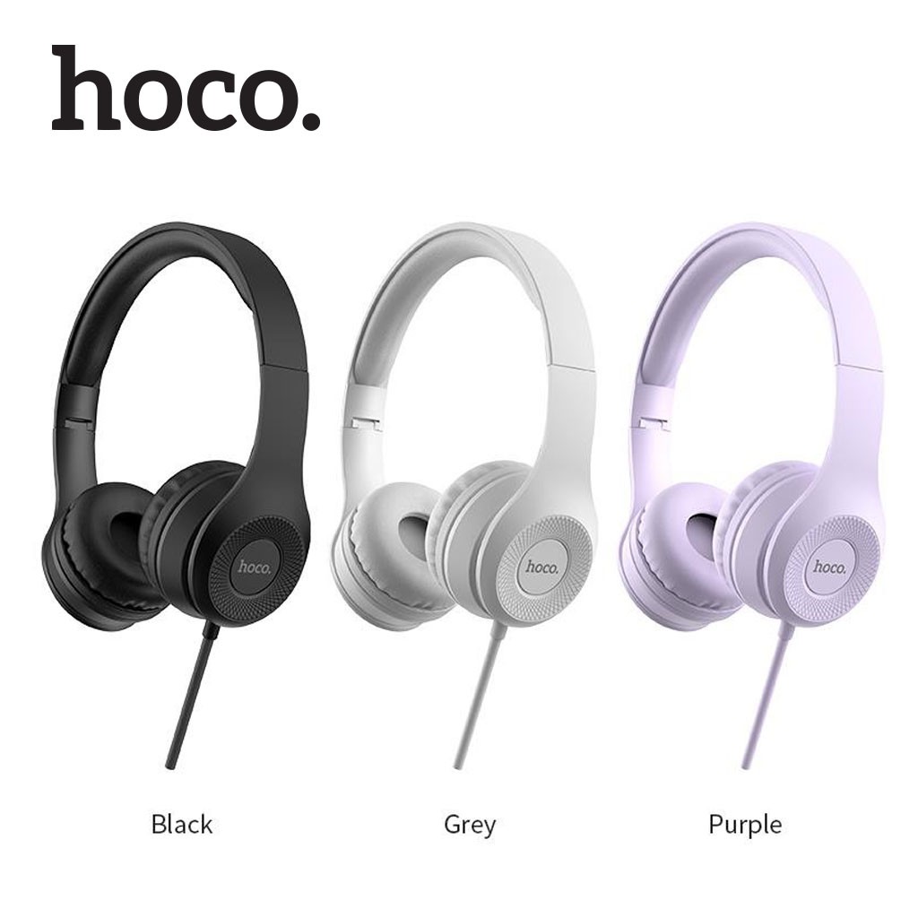 Tai nghe chụp tai/ Monitor Headphones - Hoco W21 - Jack 3.5mm, Loa ngoài 40mm, Mic đàm thoại, Dây dài 1.2m, Mút đệm chống ồn và chống đau tai - Màu ngẫu nhiên - Hàng chính hãng