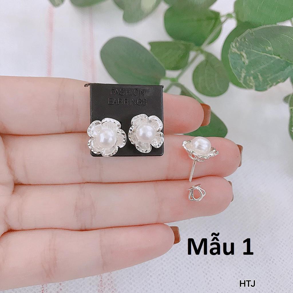 Bông tai bạc thời trang khoá bấm chất liệu bằng bạc s925 MS0762