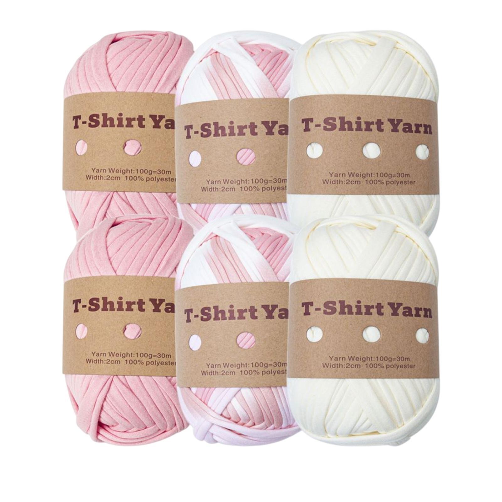 6x Knitting Yarn Fabric Cloth Spaghetti Yarn Polyester Hand Knit Crocheting 32. T-shirt Yarn Carpet Yarn for Handbag Macrame DIY Hats