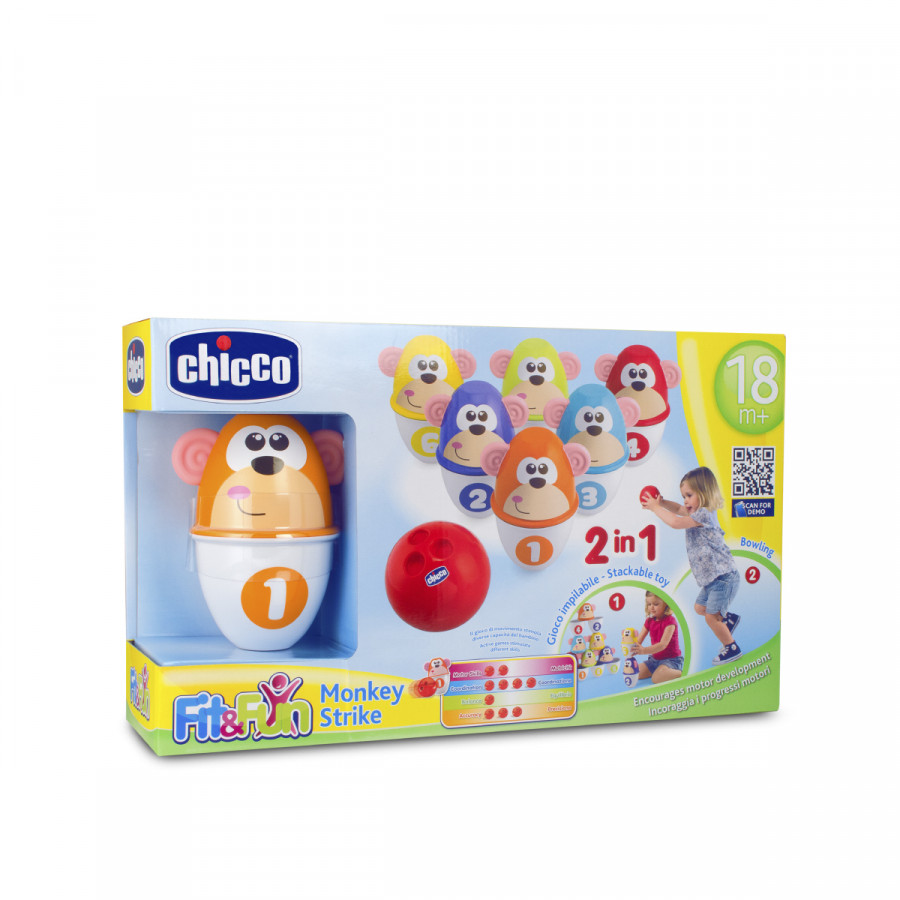 Bộ đồ chơi Bowling Khỉ con Chicco 18M+ ( bộ 6 chiếc)