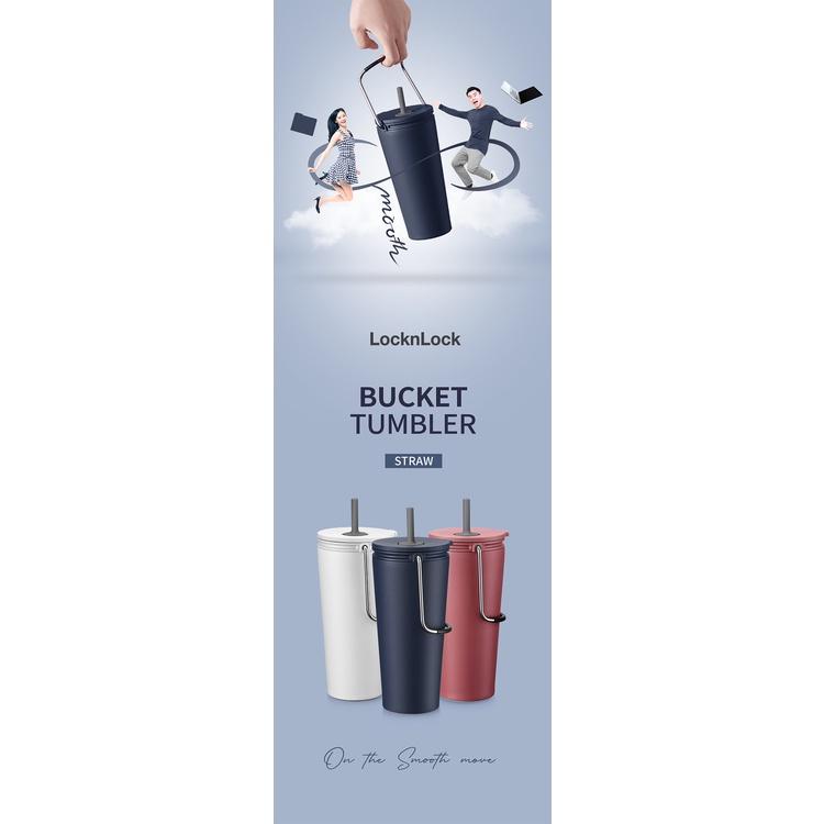 Ly giữ nhiệt Lock&Lock Bucket Tumbler có ống hút hoặc nắp bật, dung tích 540ml LHC4268 LHC4269 - Hapos