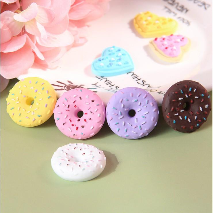 *HN* Charm bánh donut rắc cốm đường cho các bạn trang trí vỏ ốp điện thoại, nhà búp bê, DIY