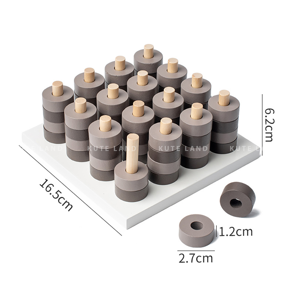 Bộ Trò Chơi Cờ Connect Four Bản Trụ Cột 3D 360 Độ Sáng Tạo Thử Thách IQ Đối Kháng 2 Vs 2 Trí Tuệ Board Game