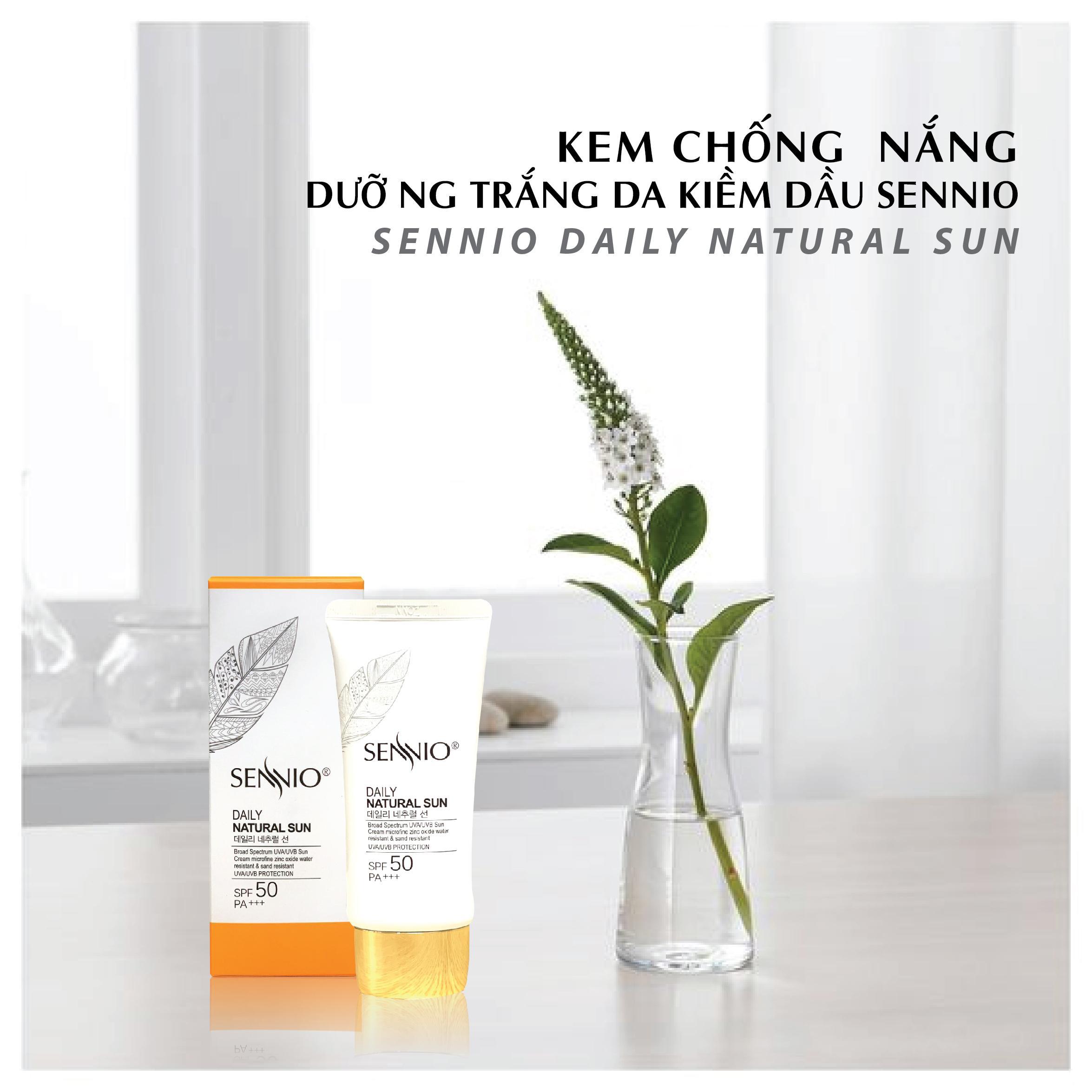 Kem chống nắng dưỡng trắng da kiềm dầu Sennio