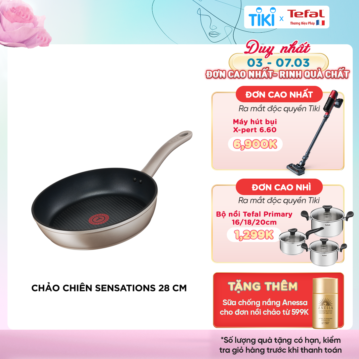 Chảo chiên chống dính đáy từ Tefal Sensations H9100614 28cm (Đồng) - Hàng chính hãng