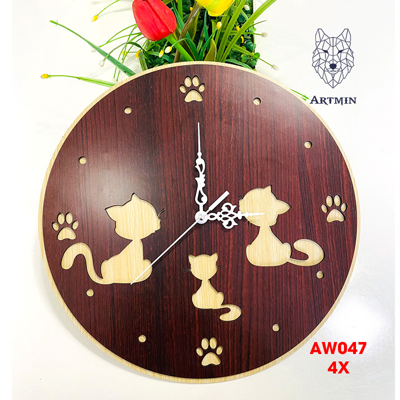 AW047 - Đồng Hồ Gỗ Treo Tường – Đồng Hồ Decor Trang Trí 2023 So Cute