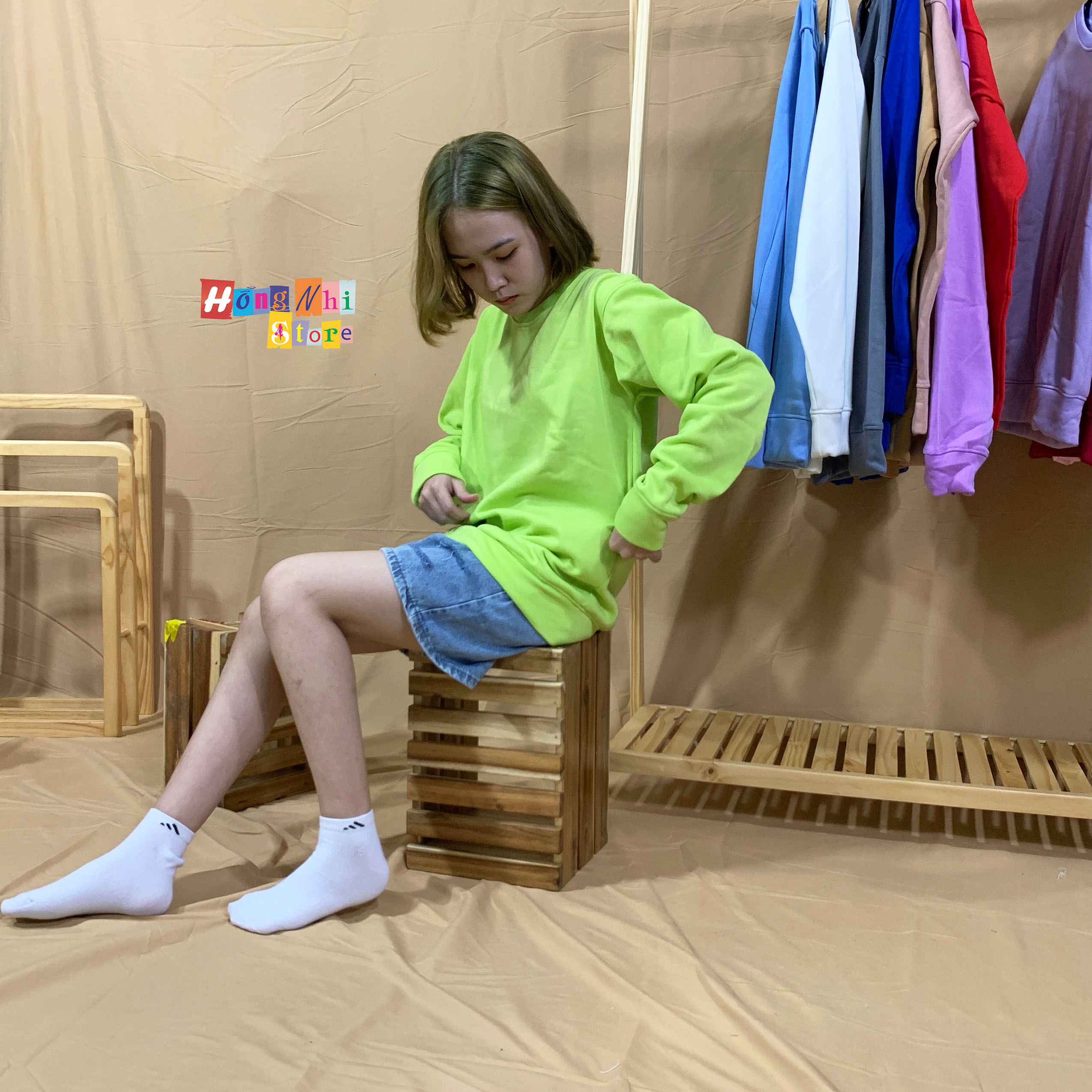 Áo Sweater Trơn Chất Nỉ Lót Bông Màu Xanh Lá - Sweater Unisex - MM