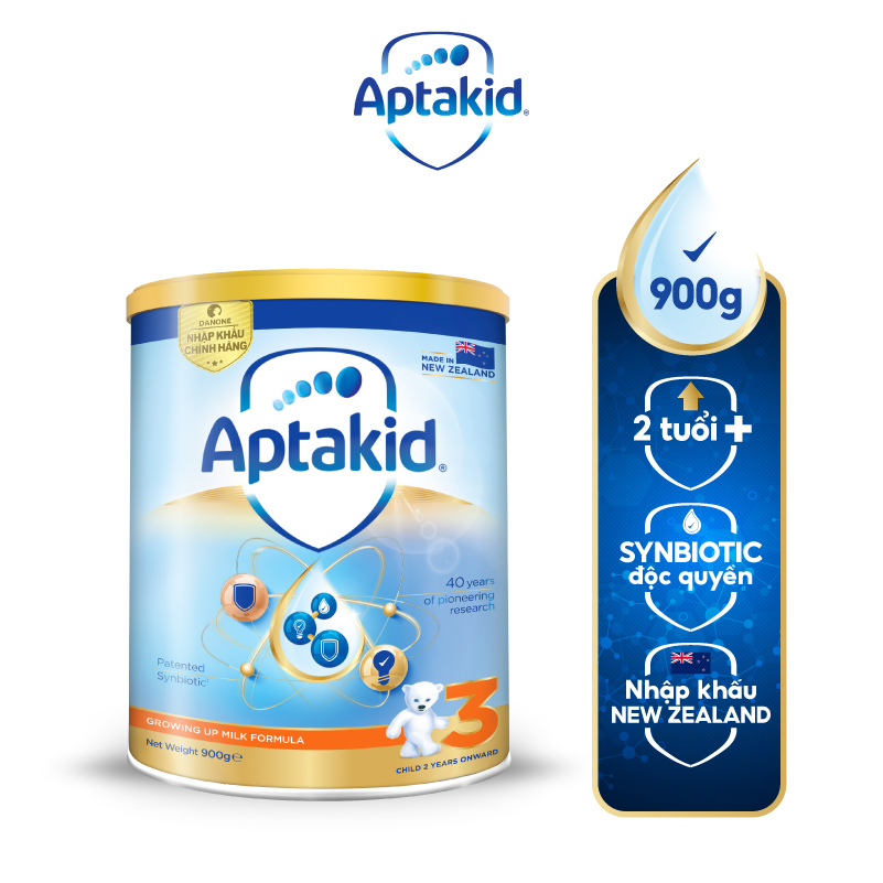 Sữa bột Aptakid New Zealand hộp thiếc (900g) cho bé trên 24 tháng tuổi