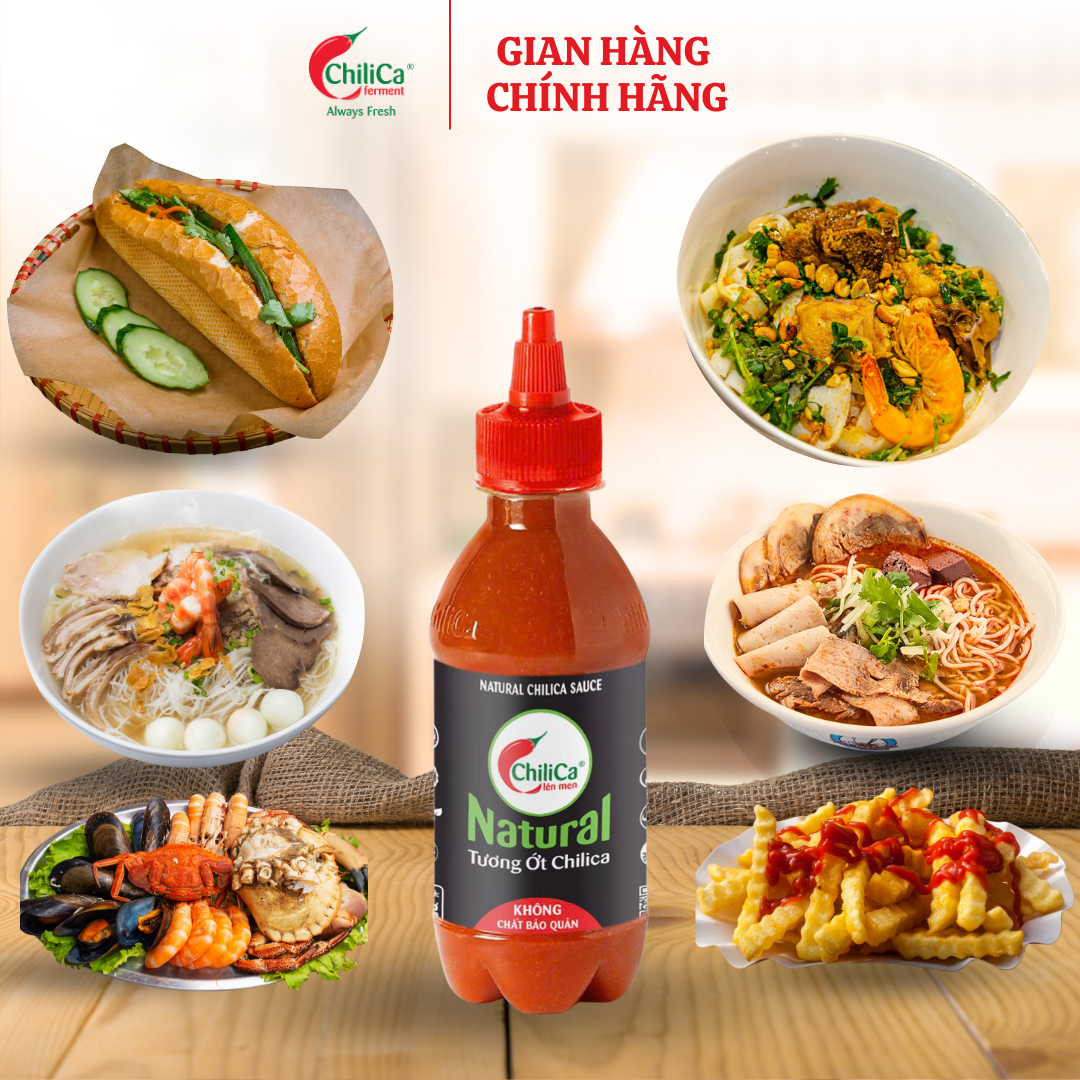 [KHÔNG CBQ] Natural Tương Ớt ChiliCa 255g - Lên Men Tự Nhiên, Không Chất Điều Vị, Không Hương Liệu