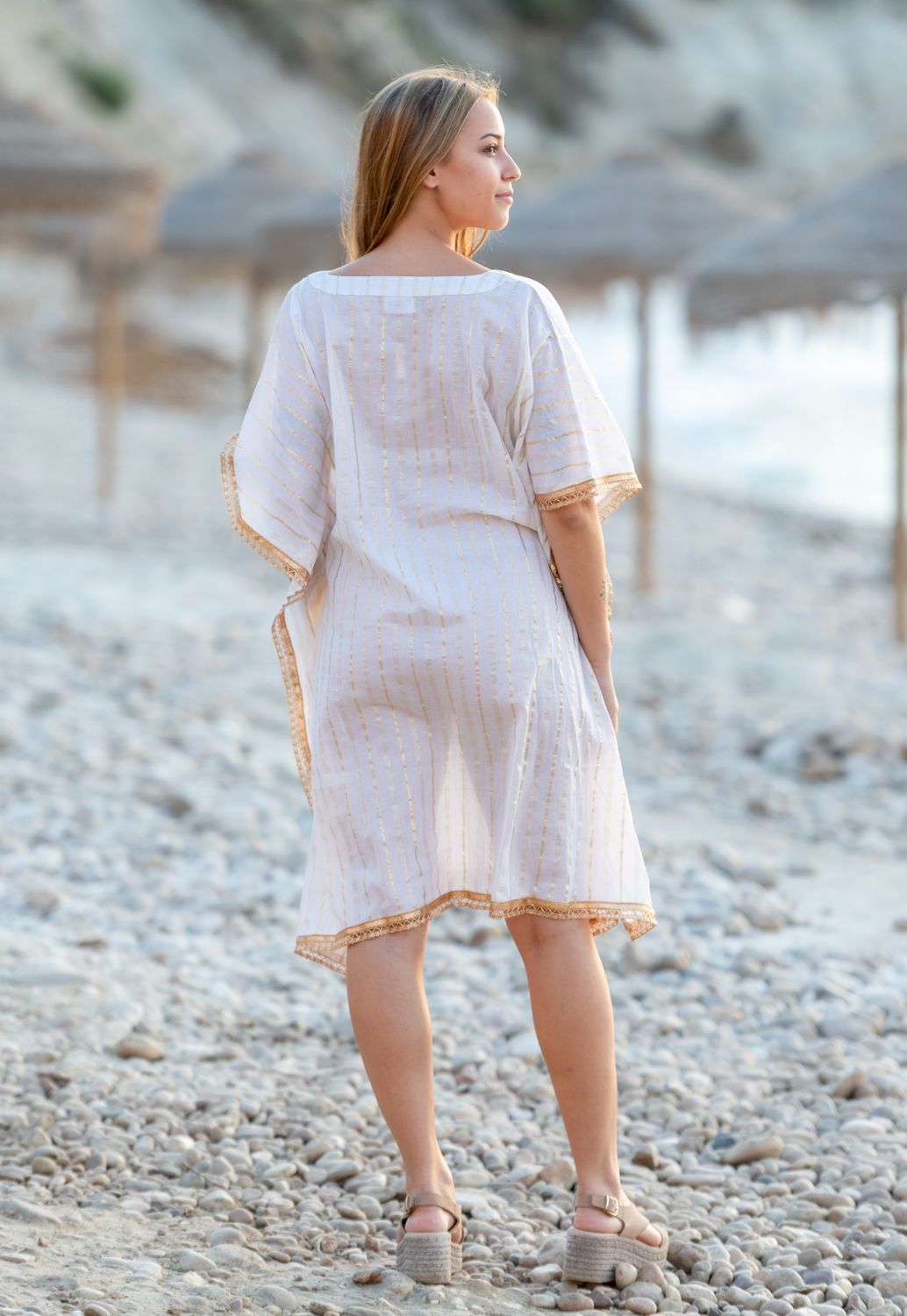 Đầm Trắng Cánh Dơi Cotton Isla Bonita