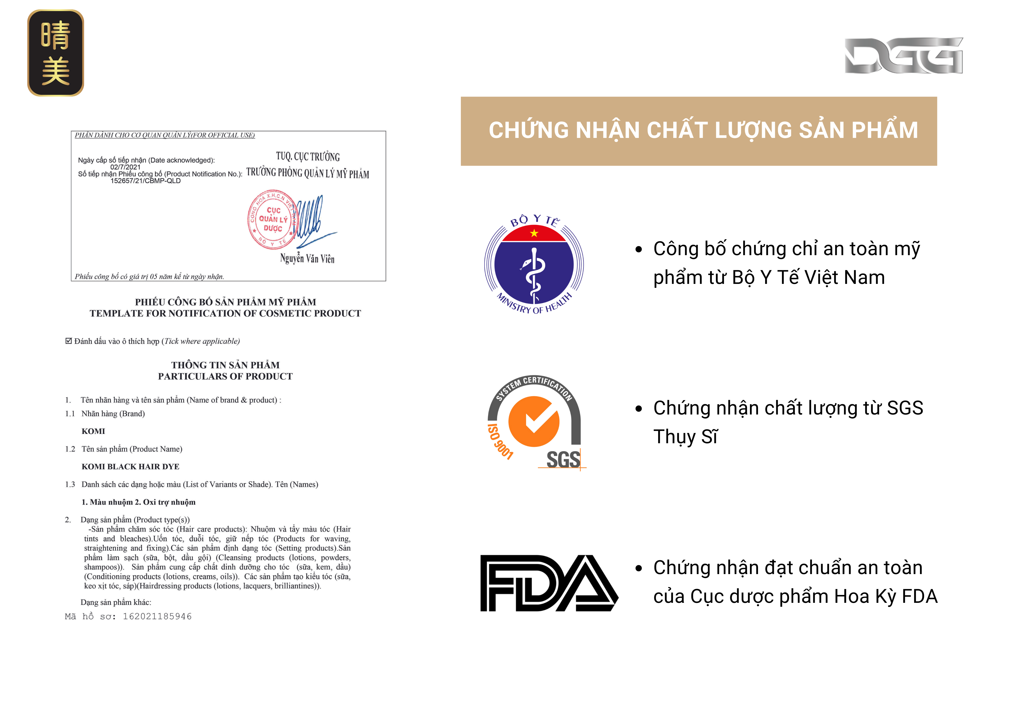 Lược nhuộm phủ bạc thảo dược Komi Nhật Bản