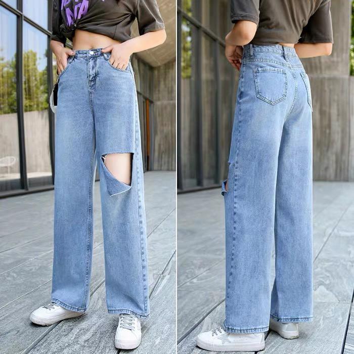 Quần jean baggy suông ống rộng BIG SIZE phom rộng to dài cực đẹp 3215 Moli