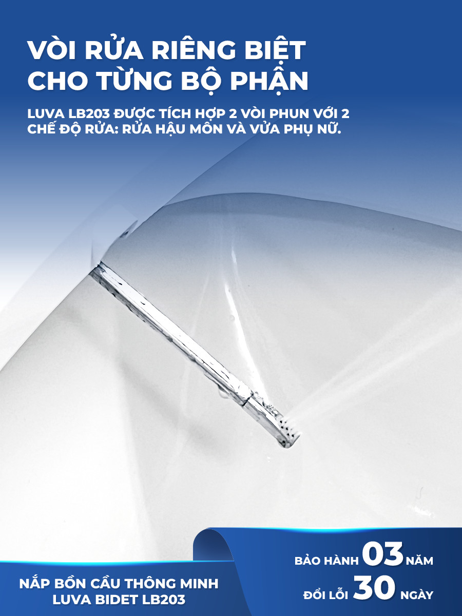 Nắp Bồn Cầu Tự Rửa Thông Minh LUVA BIDET - LB203