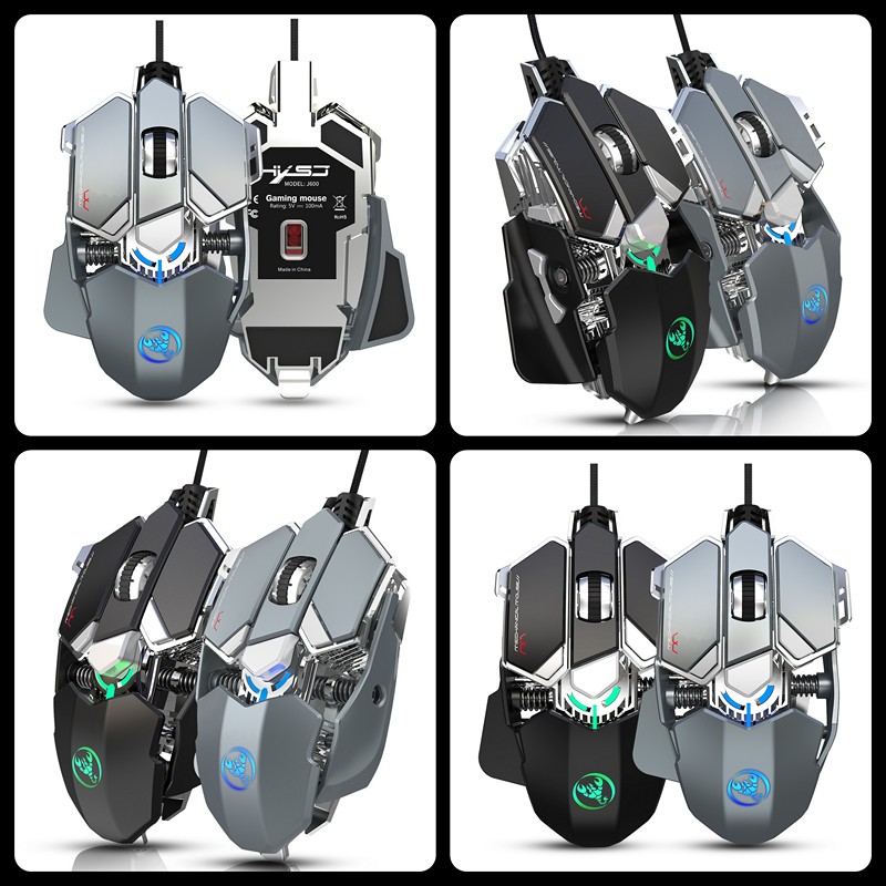 Chuột cơ gaming led RGB 6400DPI - J600S mechanical Gaming mouse - Hàng nhập khẩu