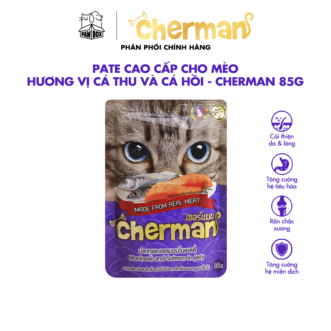 Pate cho mèo trưởng thành Cherman cao cấp nhập khẩu Thái Lan gói 85g