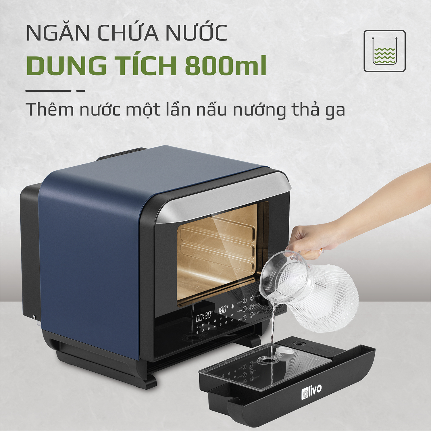 Nồi Chiên Hơi Nước OLIVO SF18 - 50 Chức Năng - Dung Tích 18L - Công Suất 2450W - Hàng Chính Hãng