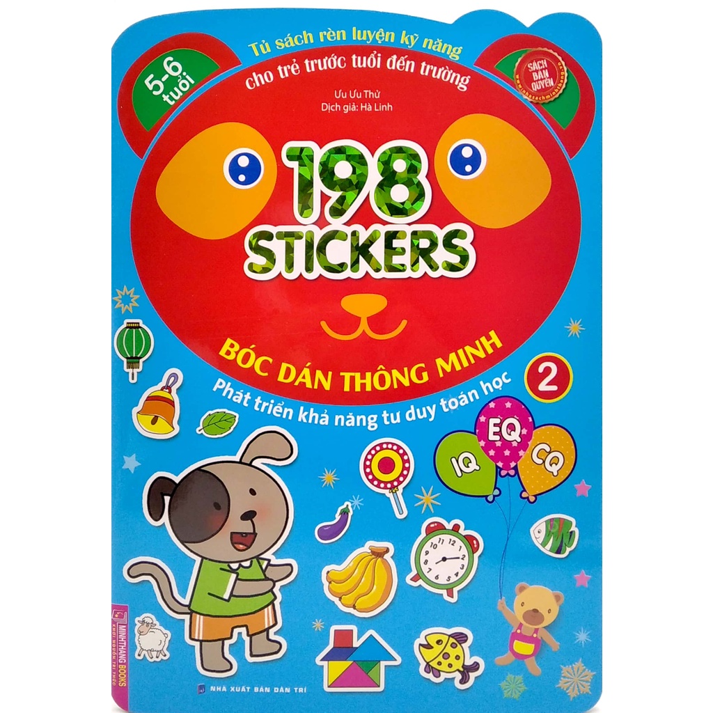 Sách - Bóc dán hình thông minh phát triển khả năng tư duy toán học IQ EQ CQ (5-6 tuổi) - 198 sticker (quyển 2)