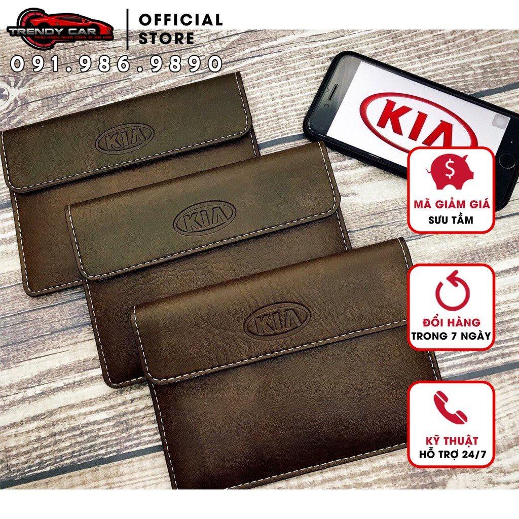 Ví Đựng Giấy Tờ Xe Ô Tô, Ví đựng giấy tờ đăng kiểm ô tô màu nâu Logo hãng xe, Quốc Huy cao cấp tiện lợi