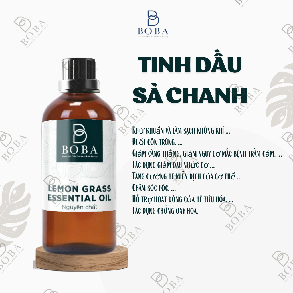 Tinh Dầu Sả Chanh Thiên Nhiên, Xuất Xứ Ấn Độ , Khuếch Tán Hương Thơm, Giải Tỏa Căng Thẳng, Tinh Dầu Boba