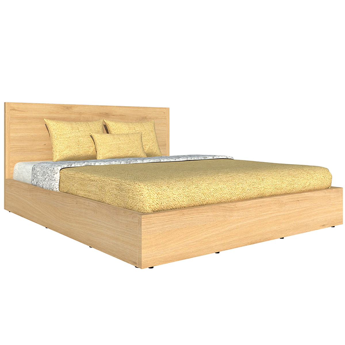 Giường ngủ cao cấp Tundo màu vàng sồi 160cm x 200cm