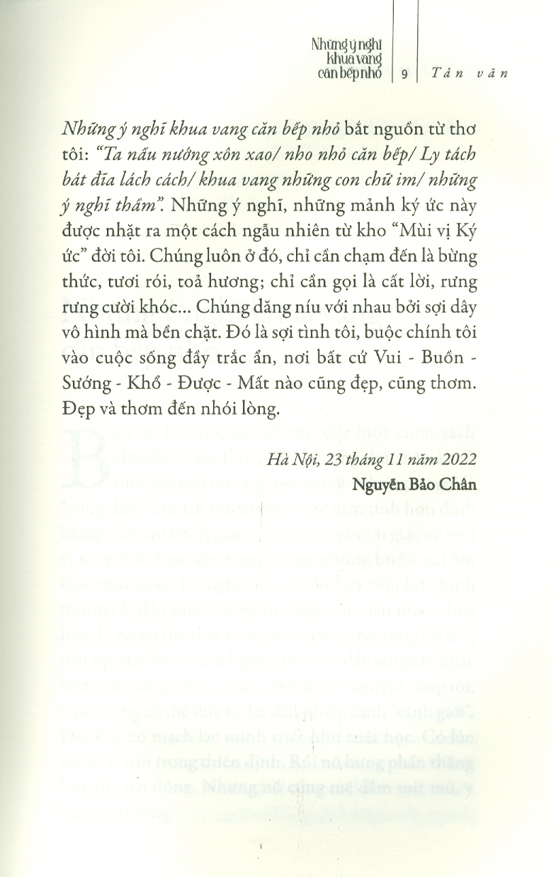 Những Ý Nghĩ Khua Vang Căn Bếp Nhỏ (Tản văn)