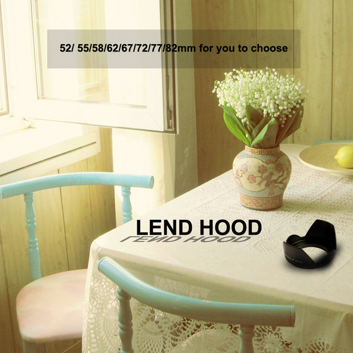 Lens hood - Loa che nắng hoa sen vặn ren ống kính máy ảnh Phi 58mm