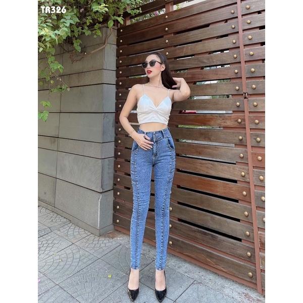 Quần jean nữ kiểu mới lưng cao co giãn tôn dáng